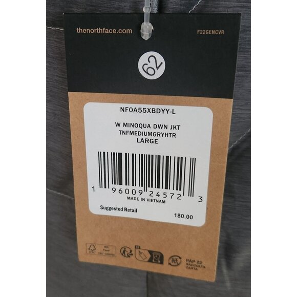 The North Face Womens Minoqua Down Jacket Heathered Grey Size Large - Picture 4 of 4